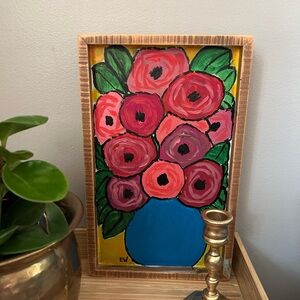 Original Acrylic Floral Painting on wood base.
